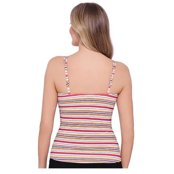 NWT Women's Bal Harbour Ring Striped Tankini Top UPF 50+ Size XXL 20 - Picture 2 of 9